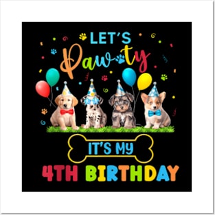 Birthday Boy Paw Dog Lovers Theme 1St 5Th 3Rd 4Th Posters and Art